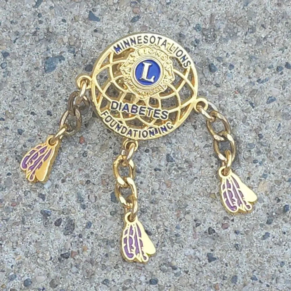 Minnesota Lions Club Diabetes Foundation Dreamcatcher Dangle Enamel Lapel Pin